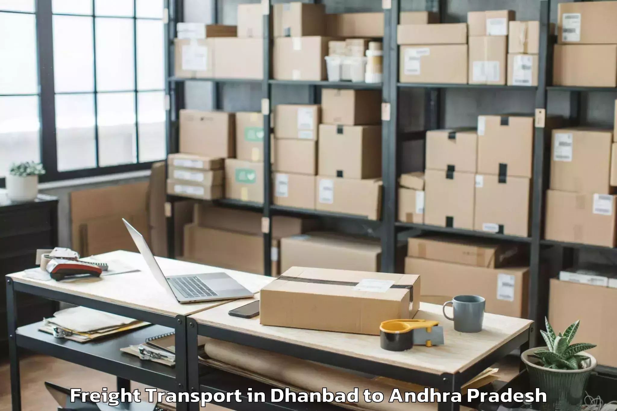 Easy Dhanbad to Rowthulapudi Freight Transport Booking